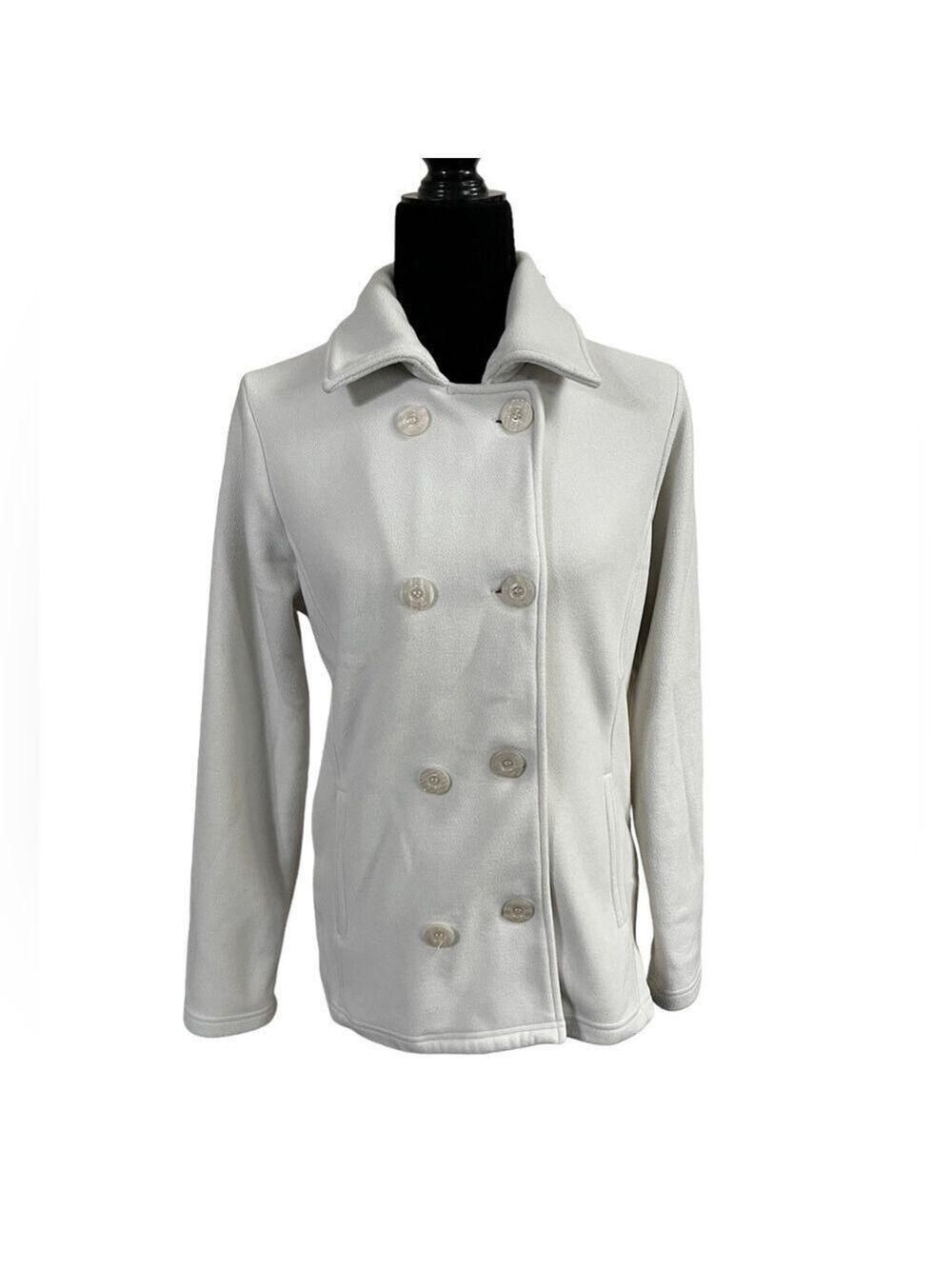 Mondetta Double Breasted Fleece Coat - Medium - Off White
